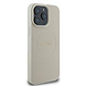 Guess Guess iPhone 15 Pro Max Back cover case - HC Magsafe PU Grained Gold Ring - Beige