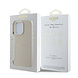 Guess Guess iPhone 15 Pro Max Back-Cover hul - HC Magsafe PU Grained Gold Ring - Beige Guess Guess iPhone 15 Pro Max Back-Cover hul - HC Magsafe PU Grained Gold Ring - Beige