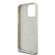 Guess Guess iPhone 15 Pro Max Back-Cover hul - HC Magsafe PU Grained Gold Ring - Beige Guess Guess iPhone 15 Pro Max Back-Cover hul - HC Magsafe PU Grained Gold Ring - Beige