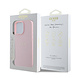Guess Guess iPhone 15 Pro Max Back cover case - HC Magsafe PU Grained Gold Ring - Pink Guess Guess iPhone 15 Pro Max Back cover case - HC Magsafe PU Grained Gold Ring - Pink