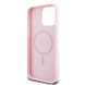 Guess Guess iPhone 15 Pro Max Back cover case - HC Magsafe PU Grained Gold Ring - Pink Guess Guess iPhone 15 Pro Max Back cover case - HC Magsafe PU Grained Gold Ring - Pink
