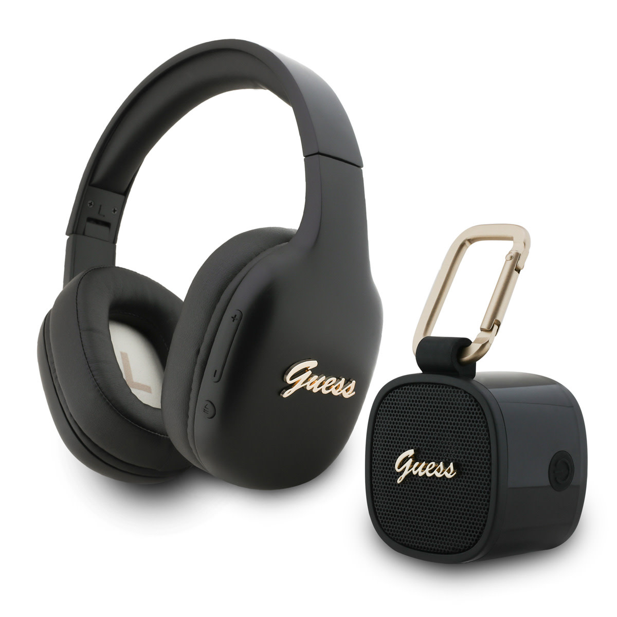 Guess Guess Koptelefoons - Bundle Speaker + Headphones Script - Zwart