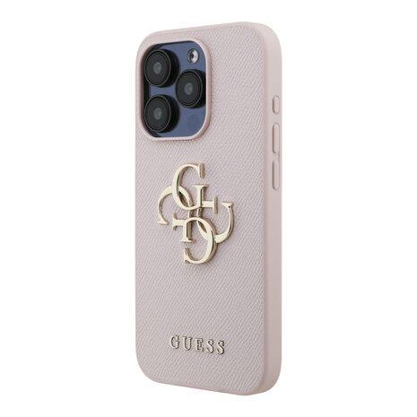 Guess Guess iPhone 15 Pro Back-Cover hul - HC O Grained PU Big 4G Logo - Rosa