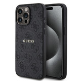 Guess Guess iPhone 15 Pro Max Backcover hoesje - HC O Magsafe PU 4G Ring Classic Logo - Zwart