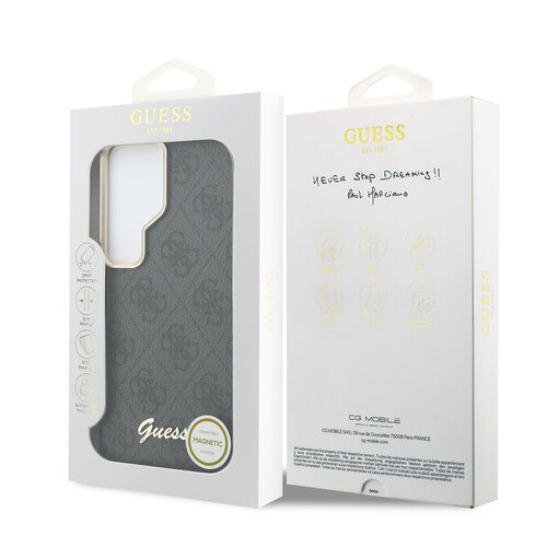 Guess Guess Galaxy S26 Ultra Back cover coque - PU 4G Script Metal Logo Magsafe pro Samsung Galaxy S26 Ultra - Noir