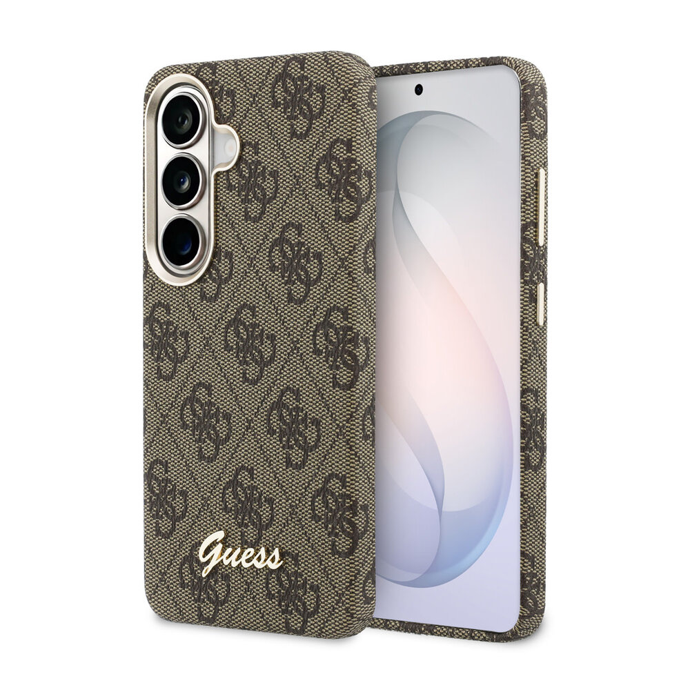 Guess Guess Galaxy S26 Back cover coque - PU 4G Script Metal Logo Magsafe pro Samsung Galaxy S26 - Marron Guess Guess Galaxy S26 Back cover coque - PU 4G Script Metal Logo Magsafe pro Samsung Galaxy S26 - Marron