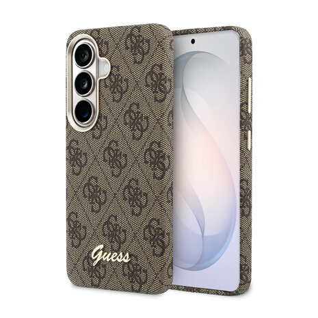 Guess Guess Galaxy S26 Back cover case - PU 4G Script Metal Logo Magsafe pro Samsung Galaxy S26 - Brown Guess Guess Galaxy S26 Back cover case - PU 4G Script Metal Logo Magsafe pro Samsung Galaxy S26 - Brown