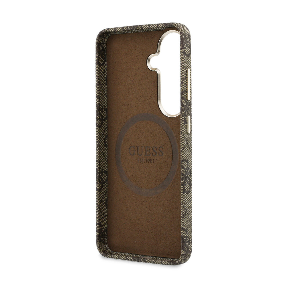Guess Guess Galaxy S26 Back-Cover hul - PU 4G Script Metal Logo Magsafe pro Samsung Galaxy S26 - Braun Guess Guess Galaxy S26 Back-Cover hul - PU 4G Script Metal Logo Magsafe pro Samsung Galaxy S26 - Braun