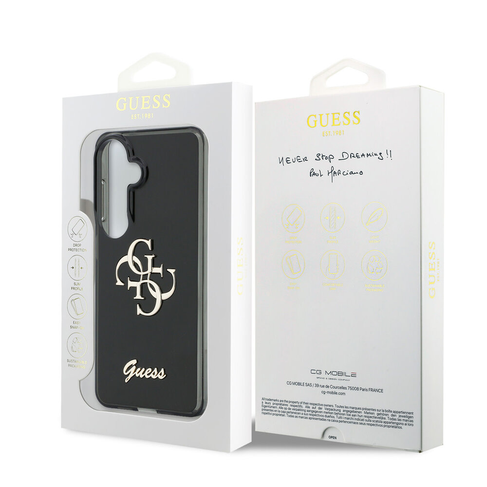 Guess Guess Galaxy S26 Backcover hoesje - IML 4G Script Metal Logo pro Samsung Galaxy 26 - Zwart Guess Guess Galaxy S26 Backcover hoesje - IML 4G Script Metal Logo pro Samsung Galaxy 26 - Zwart