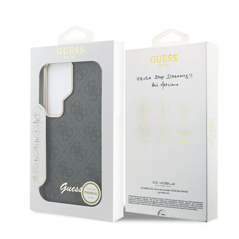 Guess Guess Galaxy S26 Ultra Back cover case - PU 4G Script Metal Logo Magsafe pro Samsung Galaxy S26 Ultra - Black Guess Guess Galaxy S26 Ultra Back cover case - PU 4G Script Metal Logo Magsafe pro Samsung Galaxy S26 Ultra - Black