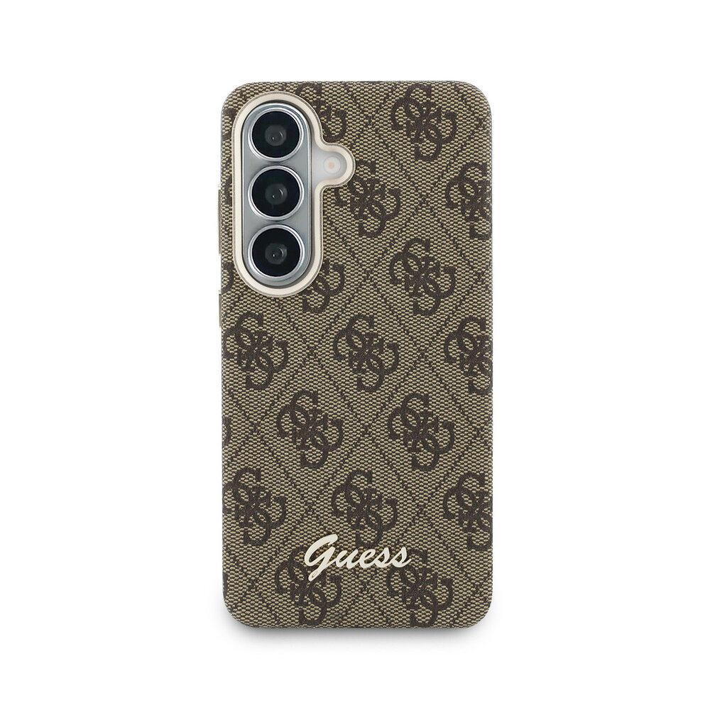 Guess Guess Galaxy S26 Backcover hoesje - PU 4G Script Metal Logo Magsafe pro Samsung Galaxy S26 - Bruin Guess Guess Galaxy S26 Backcover hoesje - PU 4G Script Metal Logo Magsafe pro Samsung Galaxy S26 - Bruin