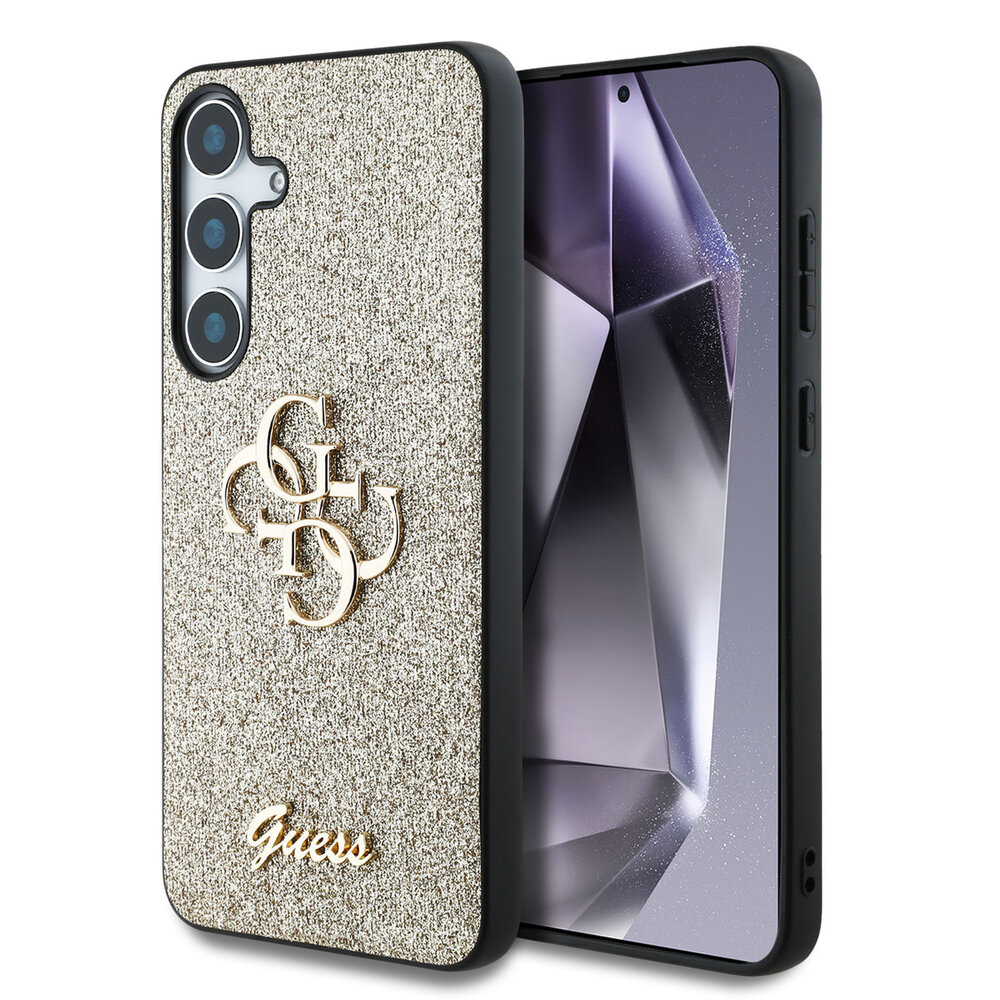 Guess Guess Galaxy S25 Plus Back-Cover hul - PU Fixed Glitter 4G Metal Logo Backcover pro - Gold