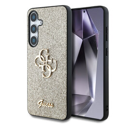 Guess Guess Galaxy S25 Plus Backcover hoesje - PU Fixed Glitter 4G Metal Logo Backcover pro - Goud