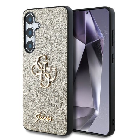Guess Guess Galaxy S25 Plus Back cover coque - PU Fixed Glitter 4G Metal Logo Backcover pro - Or