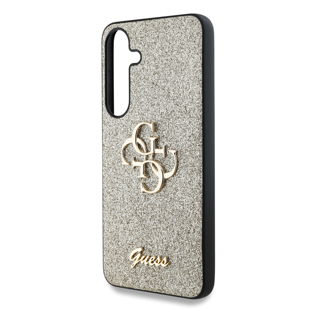 Guess Guess Galaxy S25 Plus Backcover hoesje - PU Fixed Glitter 4G Metal Logo Backcover pro - Goud Guess Guess Galaxy S25 Plus Backcover hoesje - PU Fixed Glitter 4G Metal Logo Backcover pro - Goud