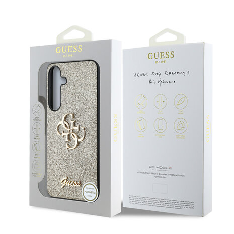 Guess Guess Galaxy S25 Plus Back cover case - PU Fixed Glitter 4G Metal Logo Backcover pro - Gold