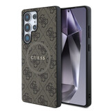 Guess Guess Samsung Galaxy S25 Ultra Back-Cover hul - PU Leather 4G Colored Ring MagSafe Backcover - Braun Guess Guess Samsung Galaxy S25 Ultra Back-Cover hul - PU Leather 4G Colored Ring MagSafe Backcover - Braun