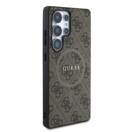 Guess Guess Samsung Galaxy S25 Ultra Backcover hoesje - PU Leather 4G Colored Ring MagSafe Backcover - Bruin Guess Guess Samsung Galaxy S25 Ultra Backcover hoesje - PU Leather 4G Colored Ring MagSafe Backcover - Bruin