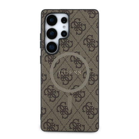 Guess Guess Samsung Galaxy S25 Ultra Galaxy Back cover coque - PU Leather 4G Colored Ring MagSafe Backcover - Marron