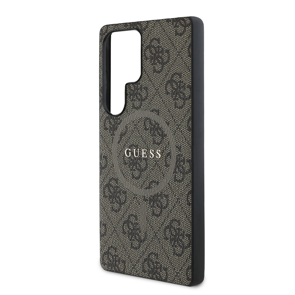 Guess Guess Samsung Galaxy S25 Ultra Back cover case - PU Leather 4G Colored Ring MagSafe Backcover - Brown