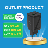 TUNIQ TUNIQ PD 30W GaN-Heimladegerät - Dual-Port mit USB-C-Kabel - Schwarz