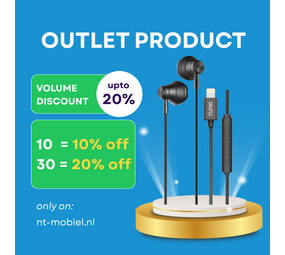 TUNIQ TUNIQ Half-In-Ear Wired Earphones - Lightning plug - Black TUNIQ TUNIQ Half-In-Ear Wired Earphones - Lightning plug - Black