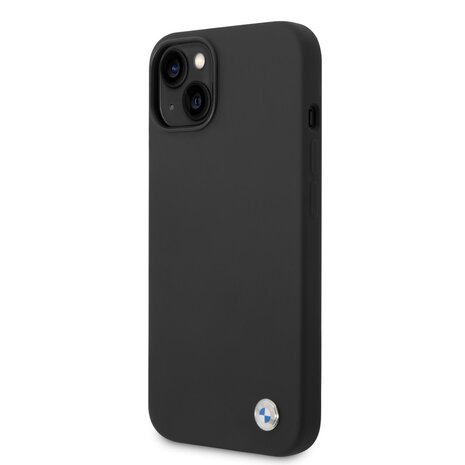 BMW BMW iPhone 14 Back-Cover hul - Liquid Silicone Case Metal Logo - Schwarz