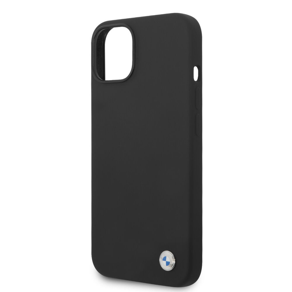 BMW BMW iPhone 14 Back-Cover hul - Liquid Silicone Case Metal Logo - Schwarz