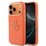 Guess Guess iPhone 17 Pro Back-Cover hul - PU Grained 4G Resin Metal Logo Backcover iPhone 17 Pro - Orange Guess Guess iPhone 17 Pro Back-Cover hul - PU Grained 4G Resin Metal Logo Backcover iPhone 17 Pro - Orange