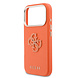 Guess Guess iPhone 17 Pro Back cover case - PU Grained 4G Resin Metal Logo Backcover iPhone 17 Pro - Orange