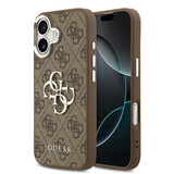 Guess Guess iPhone 17 Back cover case - PU 4G Metal Logo Backcover iPhone 17 - Brown