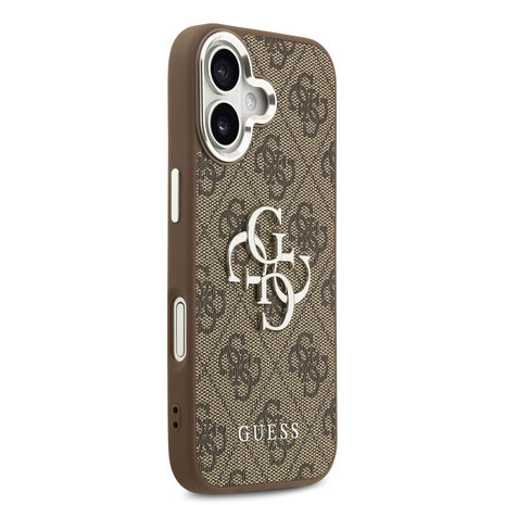 Guess Guess iPhone 17 Back-Cover hul - PU 4G Metal Logo Backcover iPhone 17 - Braun Guess Guess iPhone 17 Back-Cover hul - PU 4G Metal Logo Backcover iPhone 17 - Braun