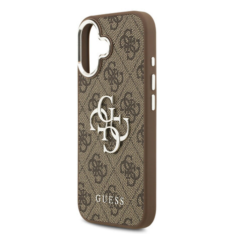 Guess Guess iPhone 17 Back cover coque - PU 4G Metal Logo Backcover iPhone 17 - Marron Guess Guess iPhone 17 Back cover coque - PU 4G Metal Logo Backcover iPhone 17 - Marron
