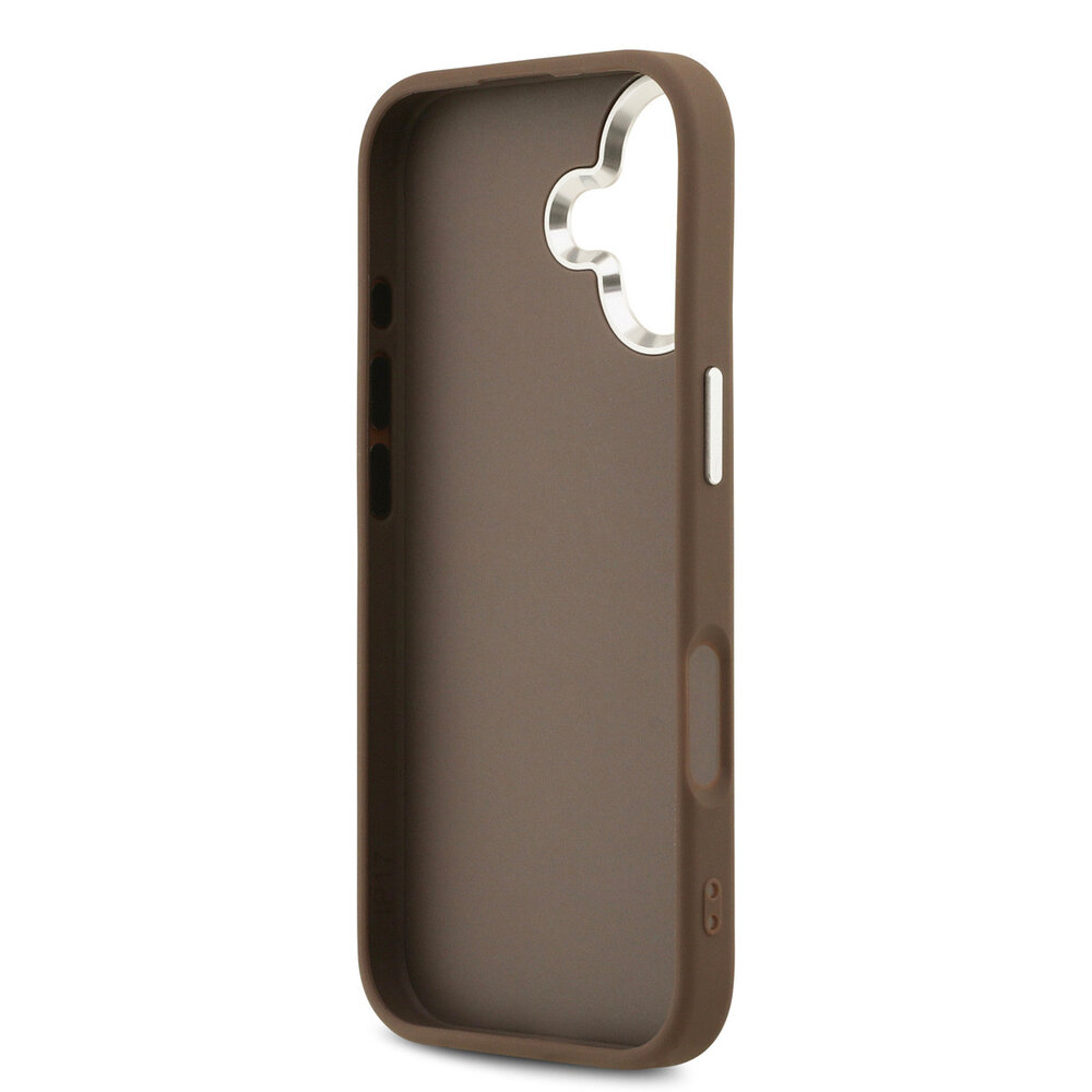 Guess Guess iPhone 17 Back cover case - PU 4G Metal Logo Backcover iPhone 17 - Brown