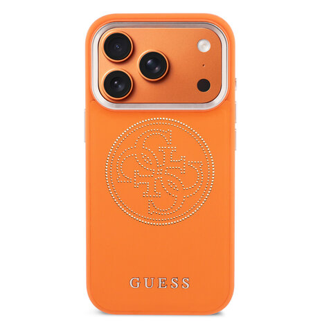 Guess Guess iPhone 17 Pro Back cover case - PU Perforated 4G Logo MagSafe Backcover iPhone 17 Pro - Orange