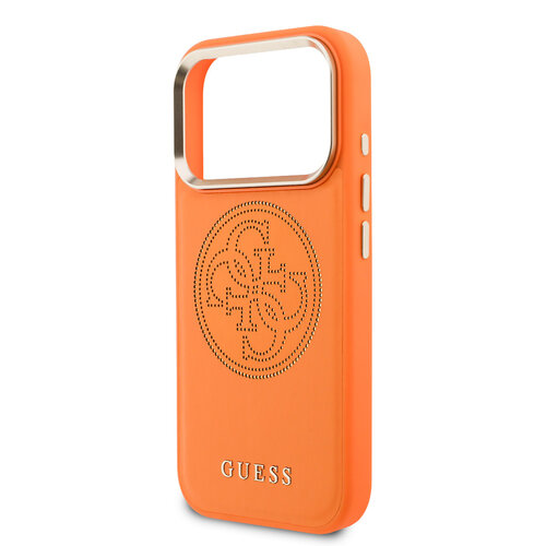 Guess Guess iPhone 17 Pro/iPhone 18 Pro Handyhülle MagSafe PU perforiertes 4G-Logo - Orange