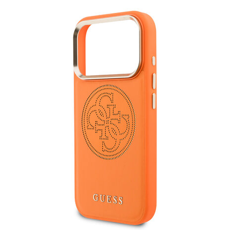 Guess Guess iPhone 17 Pro Back cover coque - PU Perforated 4G Logo MagSafe Backcover iPhone 17 Pro - Orange Guess Guess iPhone 17 Pro Back cover coque - PU Perforated 4G Logo MagSafe Backcover iPhone 17 Pro - Orange