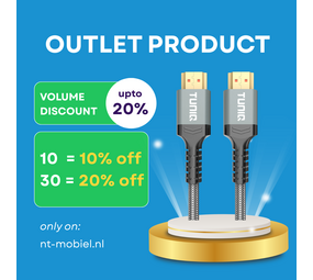 TUNIQ TUNIQ Premium 8K HDMI Cable - 300cm - Zwart TUNIQ TUNIQ Premium 8K HDMI Cable - 300cm - Zwart