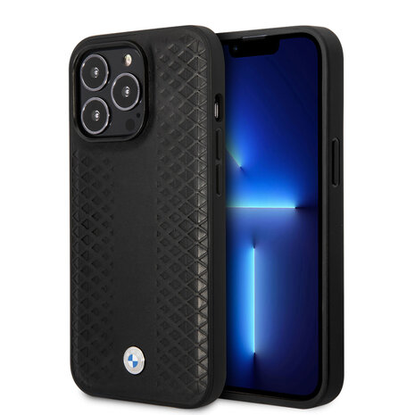 BMW BMW iPhone 14 Pro Max Back cover case - Leather Case with BMW Signature - Black