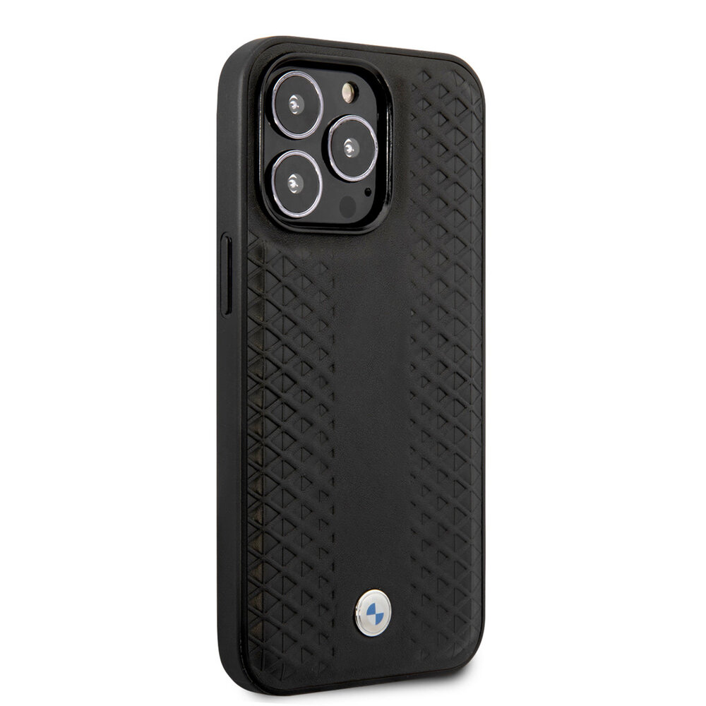 BMW BMW iPhone 14 Pro Max Back cover case - Leather Case with BMW Signature - Black