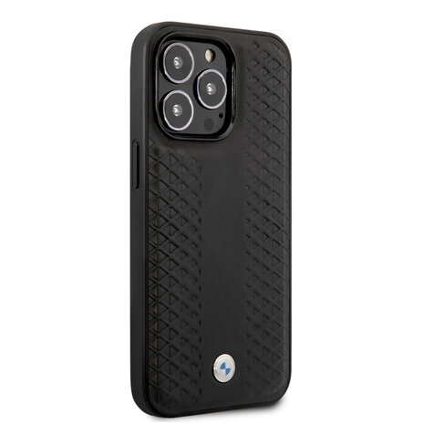 BMW BMW iPhone 14 Pro Max Back cover case - Leather Case with BMW Signature - Black