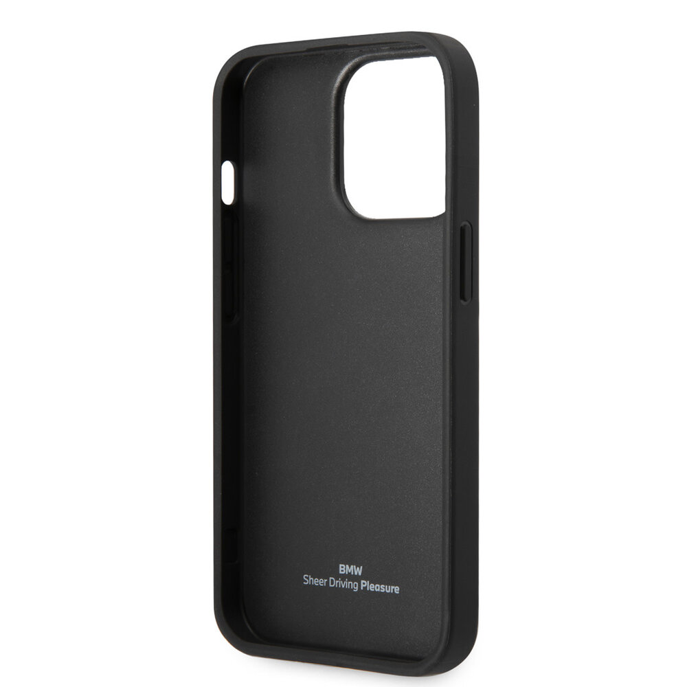 BMW BMW iPhone 14 Pro Max Back cover case - Leather Case with BMW Signature - Black