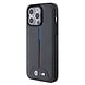 BMW BMW M iPhone 15 Pro Max Back-Cover hul - PU Leather Case with Quilted Tricolor Pattern - Schwarz BMW BMW M iPhone 15 Pro Max Back-Cover hul - PU Leather Case with Quilted Tricolor Pattern - Schwarz