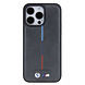BMW BMW M iPhone 15 Pro Max Back cover coque - PU Leather Case with Quilted Tricolor Pattern - Noir BMW BMW M iPhone 15 Pro Max Back cover coque - PU Leather Case with Quilted Tricolor Pattern - Noir