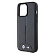 BMW BMW M iPhone 15 Pro Max Back-Cover hul - PU Leather Case with Quilted Tricolor Pattern - Schwarz BMW BMW M iPhone 15 Pro Max Back-Cover hul - PU Leather Case with Quilted Tricolor Pattern - Schwarz