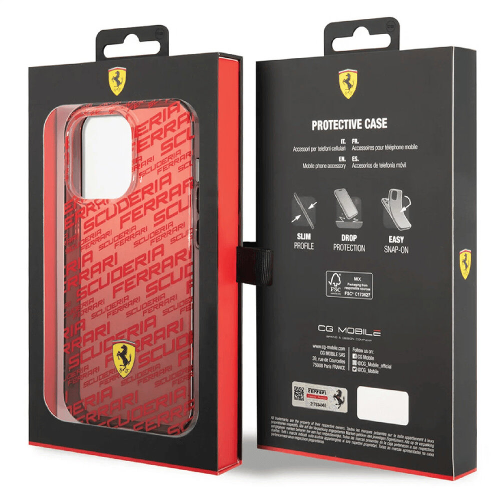 Ferrari Ferrari iPhone 14 Back cover case - Gradient TPU Scuderia Case Red With Dyed Bumper - Red
