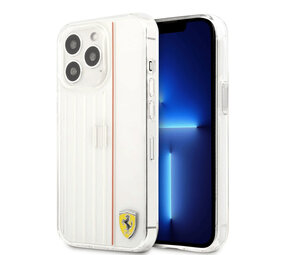 Ferrari Ferrari iPhone 13 Pro Back cover case - Hard Case With Red And White Lines - Transparent Ferrari Ferrari iPhone 13 Pro Back cover case - Hard Case With Red And White Lines - Transparent