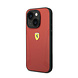 Ferrari Ferrari iPhone 14 Back cover case - Leather Case With Hot Stamped Sides And Yellow Shield Logo - Red