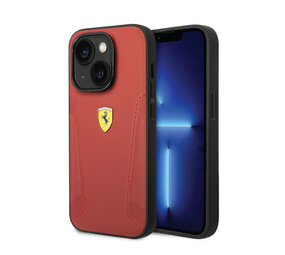 Ferrari Ferrari iPhone 14 Back cover coque - Leather Case With Hot Stamped Sides And Yellow Shield Logo - Rouge Ferrari Ferrari iPhone 14 Back cover coque - Leather Case With Hot Stamped Sides And Yellow Shield Logo - Rouge