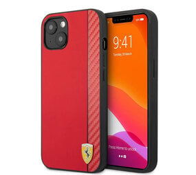 Ferrari Ferrari iPhone 13 Back cover case - Smooth Carbon Back Case - Red Ferrari Ferrari iPhone 13 Back cover case - Smooth Carbon Back Case - Red